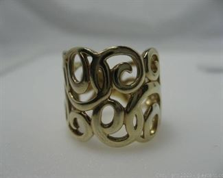 Gold Plated Scroll Ring