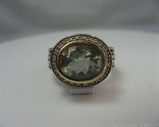 Green Amethyst Sterling Silver Ring