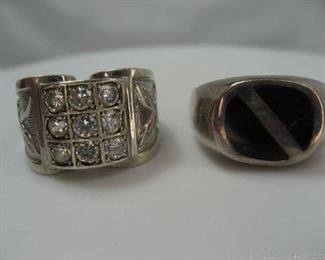 Lot of 2 Sterling Silver Mens Rings