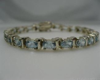 Blue Topaz Bracelet in Sterling Silver