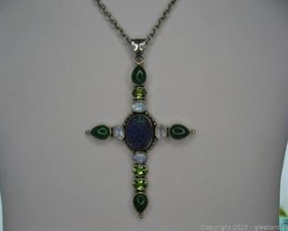 Sterling Silver Gemstone Cross