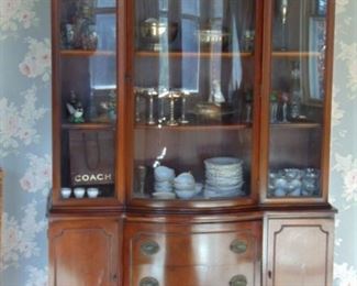 Mahogany Bow Front China Cabinet