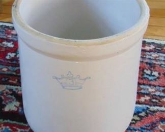 3 Gallon Salt Glazed Crock, cobalt decoration