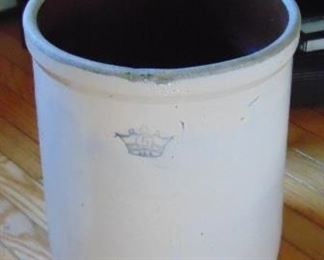 5 Gallon Salt Glazed Crock, cobalt decoration