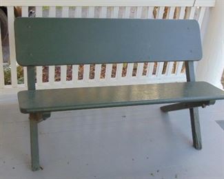 Painted porch bench