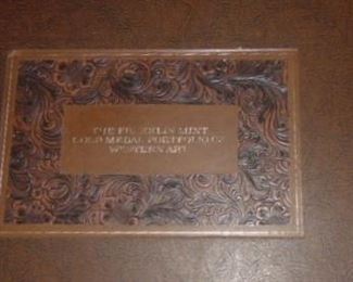 Franklin Mint Leather Portfolio label