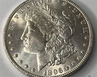 1896 US Morgan Silver Dollar Unc
