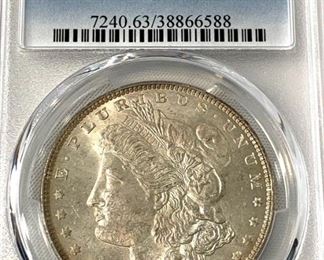 1896 US Morgan Silver Dollar, PCGS MS63
