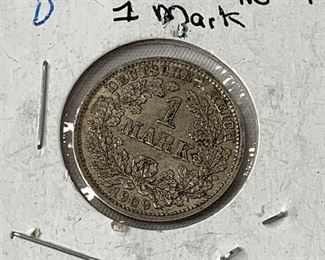 1909-D Germany Deutsches Reich, 1 Mark (Silver) 
