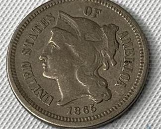 1865 US 3 Cent Nickel
