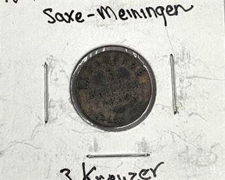 1836 German State Saxe-Meiningen 3 Kreuzer (Silver)
