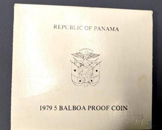 Panama 1979 5 Balboa Silver Proof Coin
