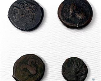 (4) Ancient Greek Bronze Coins
