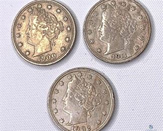 (3) US Liberty "V" Nickels
