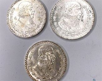 (3) Mexico Silver Un Pesos
