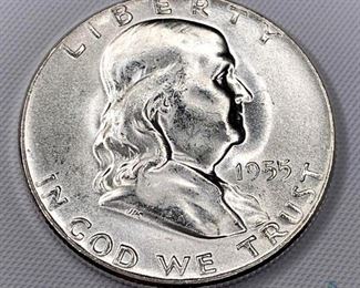 1955 US Silver Franklin 50c Uncirculated
