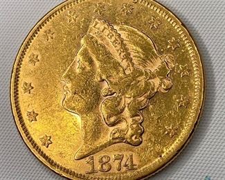 1874 US $20 Gold Liberty
