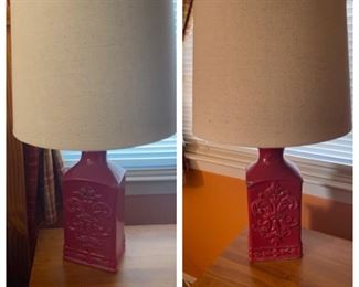 Red ceramic lamps