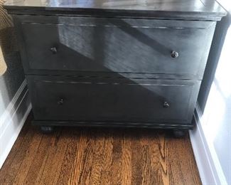 Restoration Hardware Annecy 2 Drawer Filing Cabinet - Zinc metal wrapped - 35.5" W x 22" D x 30" H | Retail: $1,300 | Price: $375