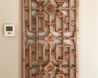 Carved Wood Wall Art - 19" W x 41" H | $85