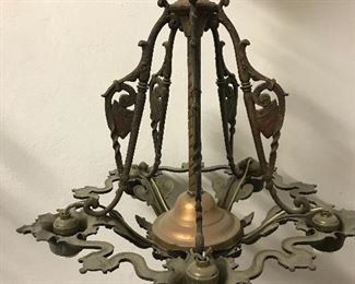 Antique Tudor Metal Fixture - 22"H x 19"W | $175