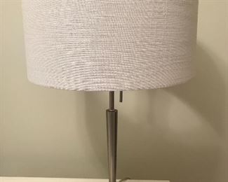 Arcadia Brushed Nickel Lamp with fabric shade - 22.5” tall | $75