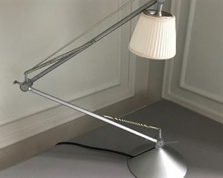 Flos Inc. Archimoon Telescoping Task Lamp #2 - 18” high X 20” wide (approx) when lowered. 33” high X 16” wide (approx) when raised | Retail: $465 | Price: $125