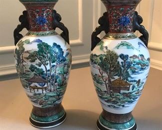 Pair of Asian vases, one broken, shard is inside for repair | $250 / pair