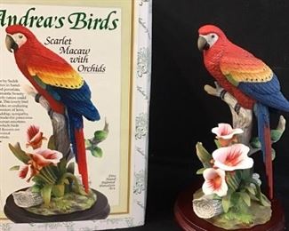 166Andrea by Sadek Bisque Porcelain Macaw