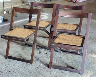 201Walnut Caned Folding Chairs