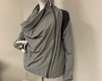 Lulu Lemon Zip Up Sweater with cowl neck; size 12. Minor signs of wear