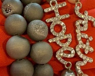 Very nice lot of four beautiful beaded stretch beaded bracelets. 