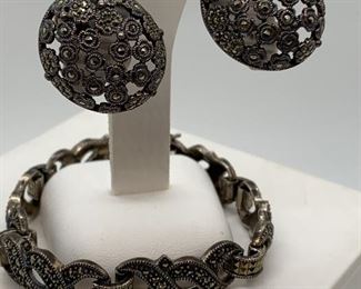 Judith Jack Sterling earrings and bracelet. 