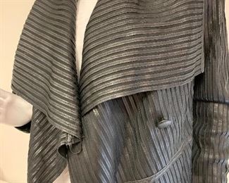 Saks Fifth Avenue Jacket - nice light weight jacket; made from leather, poly and spandex. Size large.