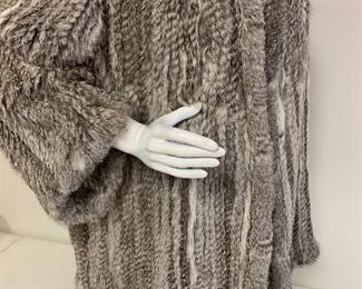 A nice decorative rabbit fur jacket by American Luxe. Very soft! No size listed, likely a large.