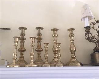 Brass candlesticks-new and old