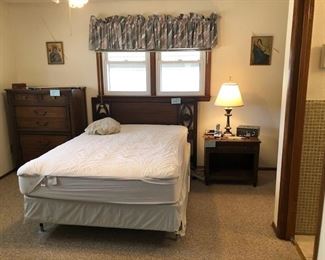 Full size bed and bedroom set.