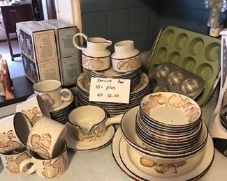 stoneware service for 10 plus