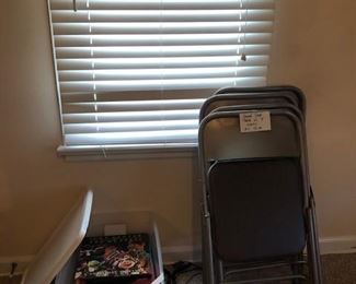 albums and folding chairs