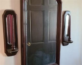 Vintage Wall Mirror and Sconces