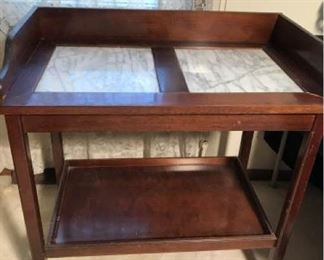 Wood and Marble Cart