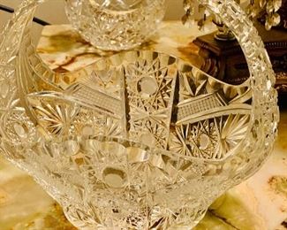 Bohemian crystal basket.