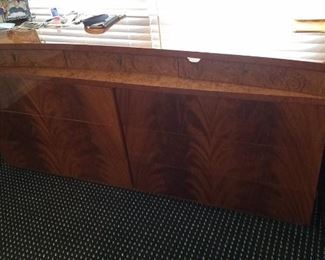 Henrendon Book match walnut Art deco style dresser, book match walnut 