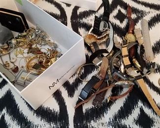 misc costume jewelry and Seiko and Citizen and other watches
