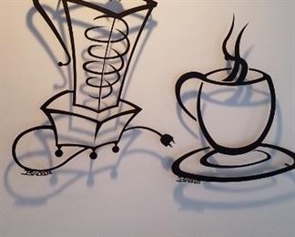 black metal coffee decor