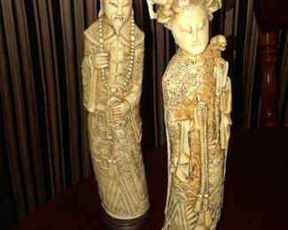 Vintage Carved Asian Statues