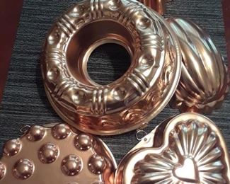 Decorative yet Functional Copper Colored Bake Ware, Jello Molds, Soap Molds, Cake Pans