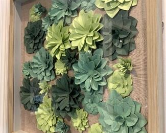 $100. Framed Folded Paper Succulent  Wall Art. A Garden of Green Springs from paper artfully fashioned by hand into shapes of succulent plants, making this framed wall art a 3D masterpiece for your home. 