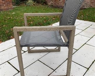 $200 each-Restoration Hardware Aegean Teak Mesh Arm Chair, This mid century design features superior metal work when paired with UV and Stain resistant Mesh you have the most Amazing outdoor chair!   20x20x33.5                            
Each chair Retails for $470 Buy them here for  $200/each. 