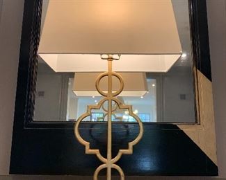 Gold Art Deco Table Lamp with Acrylic Base 28” 